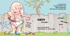 Getekende geboortekaart - Graffiti baby
