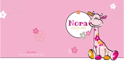 Nora - Roze bloemen giraffe 
