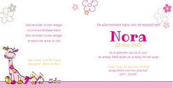 Nora - Roze bloemen giraffe 
