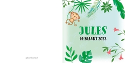 Geboortekaart jungle groen